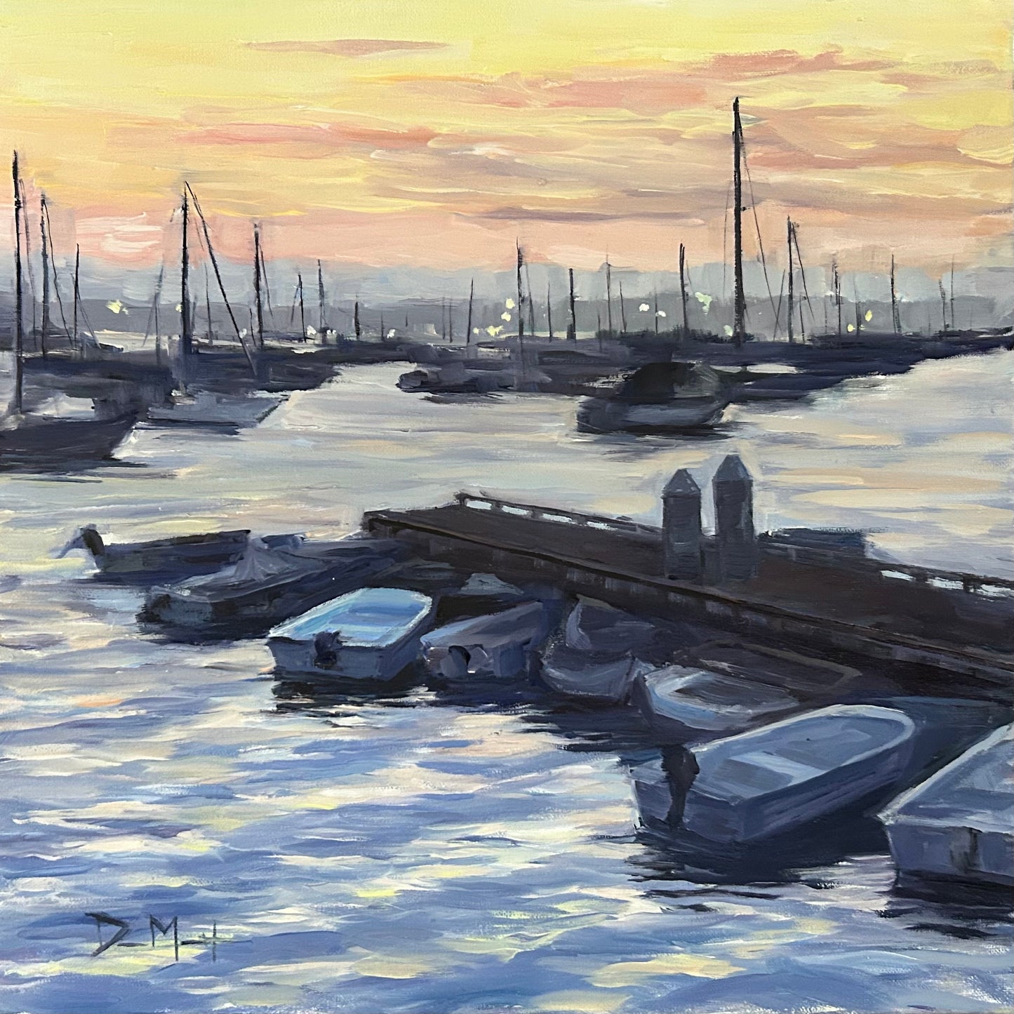 Dock at Sunset 12" x 12"