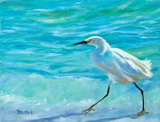Egret in the Surf