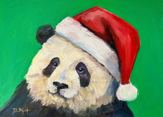 Panda in Santa Hat -- Set of 4 cards